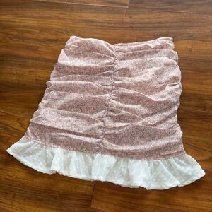 Floral Ruched Mini Skirt